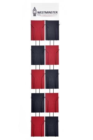 Wire Wall Mounted Display (A5 Portrait - 10 Pockets)