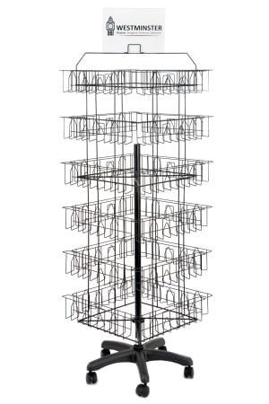 Card Display Stand, Extra Large Floor Spinner (24 Adjustable Pockets)