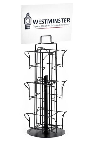Card Display Stand, Counter Spinner (5"x5" - 12 Pockets)