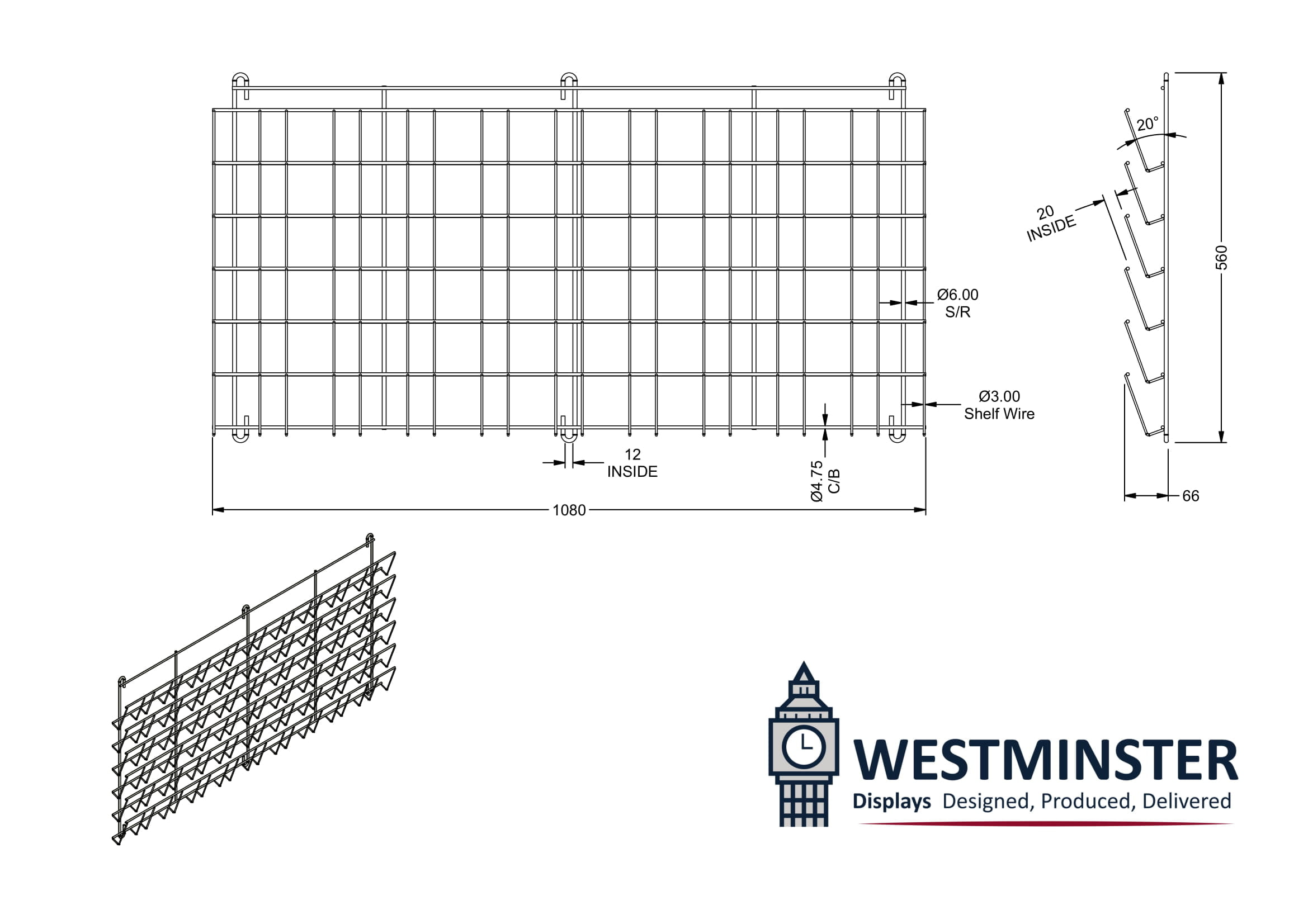 Medical leaflet display wall mounted