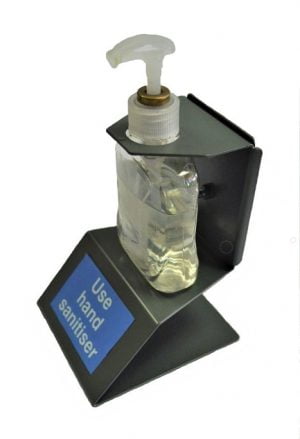 reception desk sanitiser holder