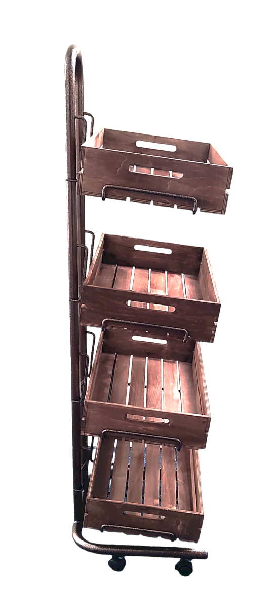 wooden crate display stand