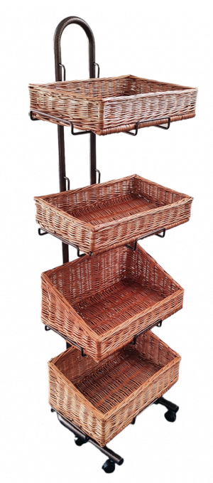 WICKER BASKET DISPLAY STAND